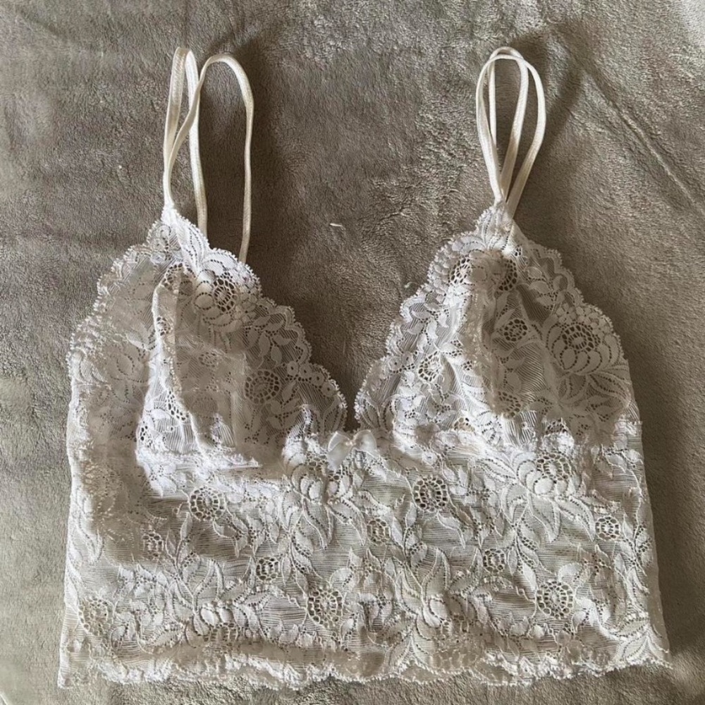 Victoria's Secret White Lace longline bralette